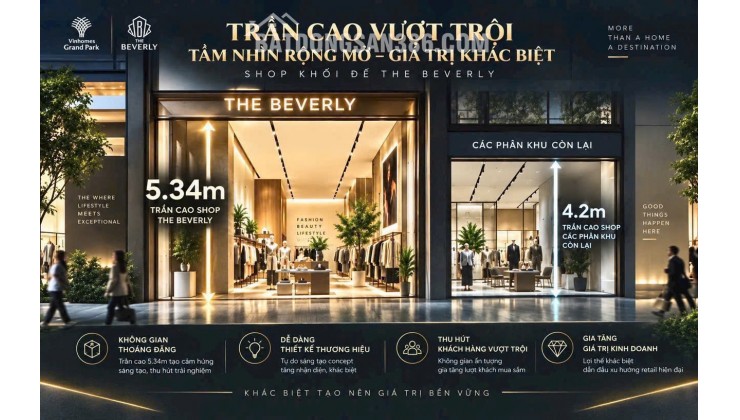 Shophouse Beverly trần cao 5,34m- xem thực tế mua trực tiếp. Booking now: 0933910039
